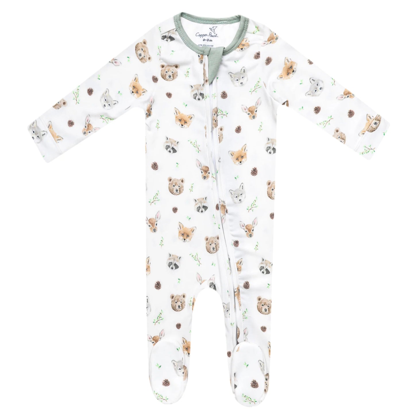 Copper Pearl Zip up Footie - Wilder