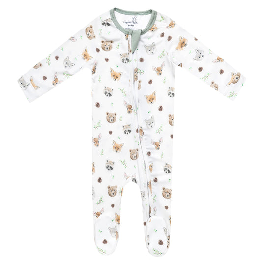 Copper Pearl Zip up Footie - Wilder
