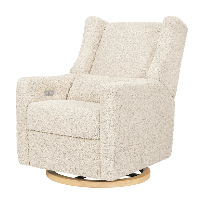 Babyletto Kiwi Glider Recliner with Electronic Control and USB - Almond Teddy Loop