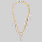 Fame Assorted Three Layered Cz Charm Chain Necklace