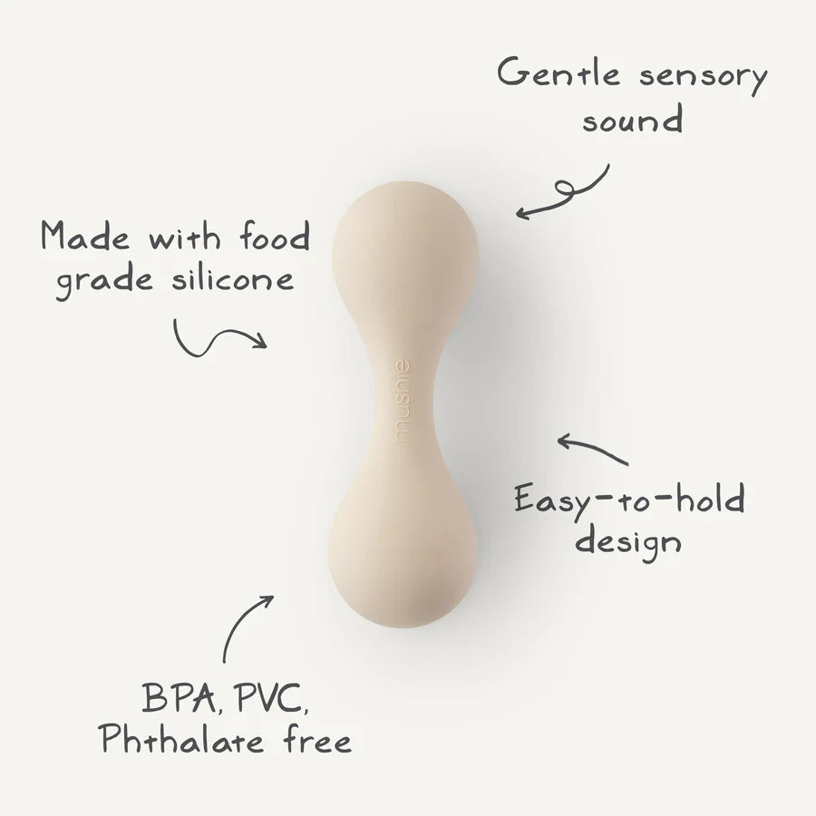 Mushie Silicone Baby Rattle Toy