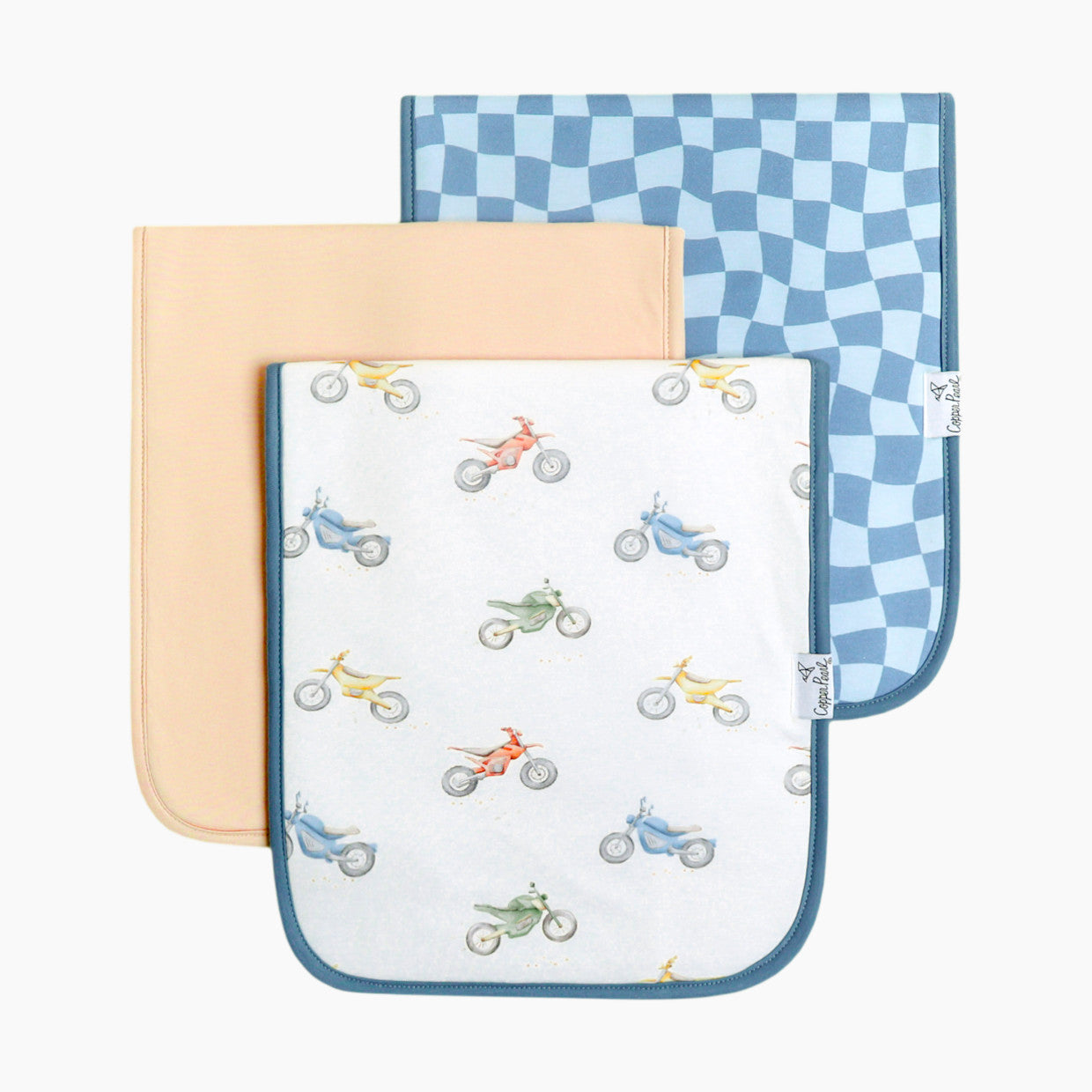 Copper Pearl 3-Pack Burp Cloth Set