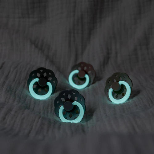 BIBS Boheme GLOW 2-Pack Pacifier Set - Blush/Vanilla