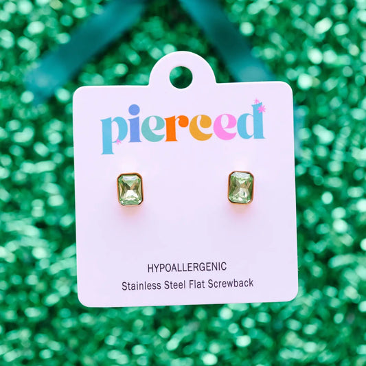 Pierced Co Emerald Gem Earrings