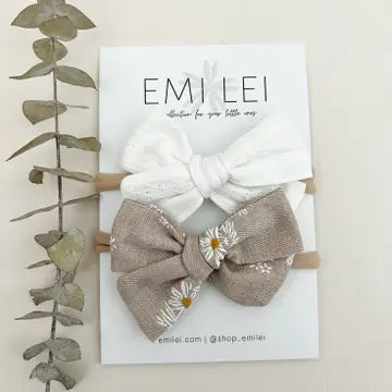 Emi Lei Nylon Stretchy Bow Headband Set