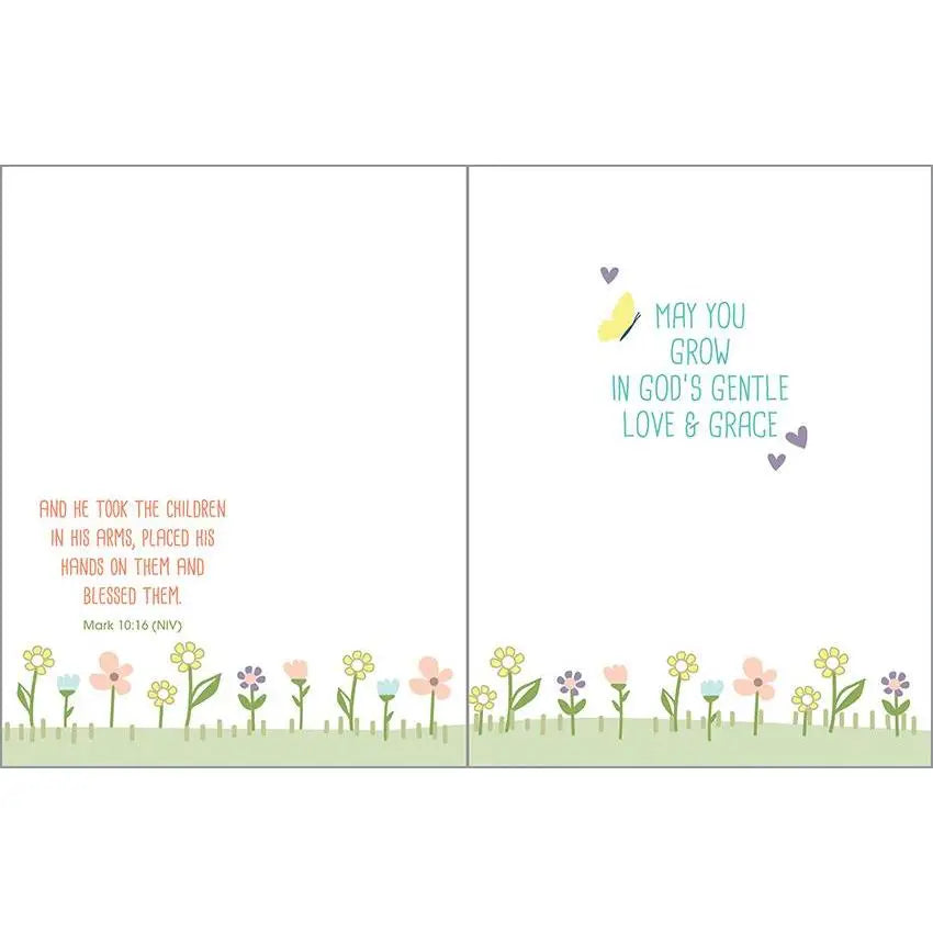 Gina B Designs With Scripture Religious Greeting Card - Baptism Flowers