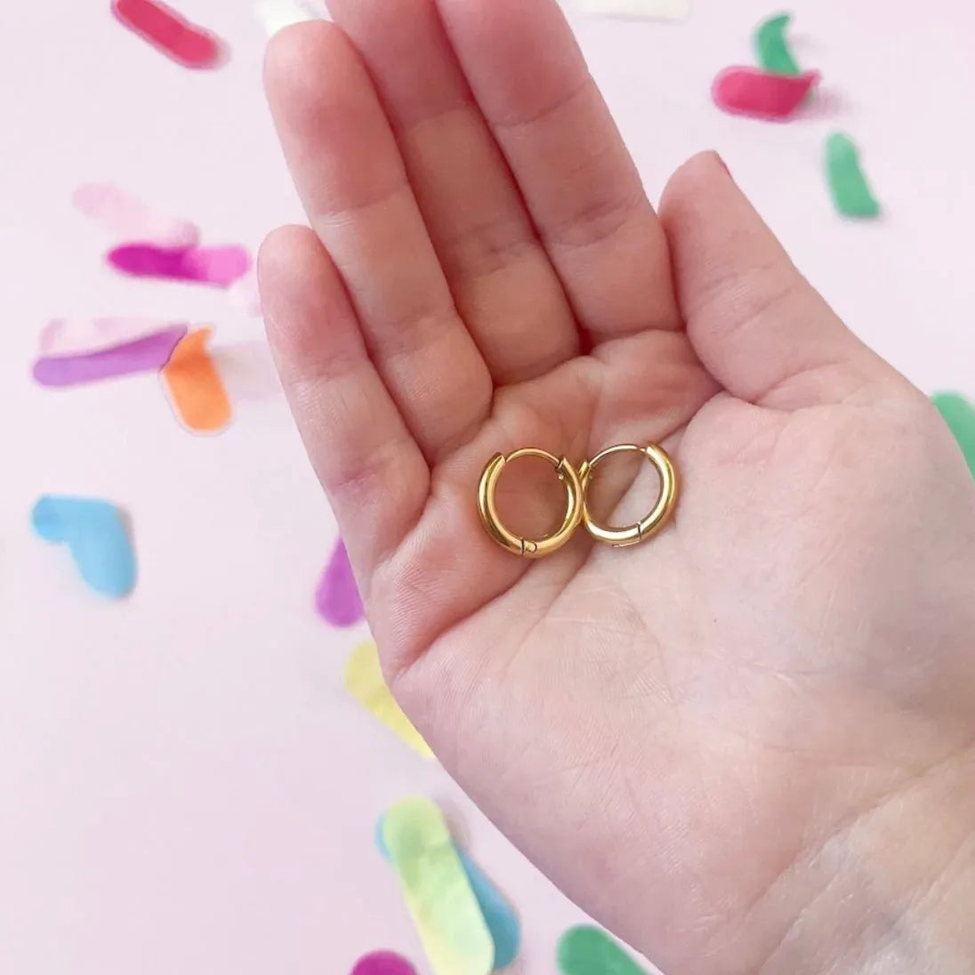 Pierced Co Gold Huggies Child Earrings 