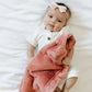 Baby Sleeping with Saranoni Mini Lush Blanket - Clay
