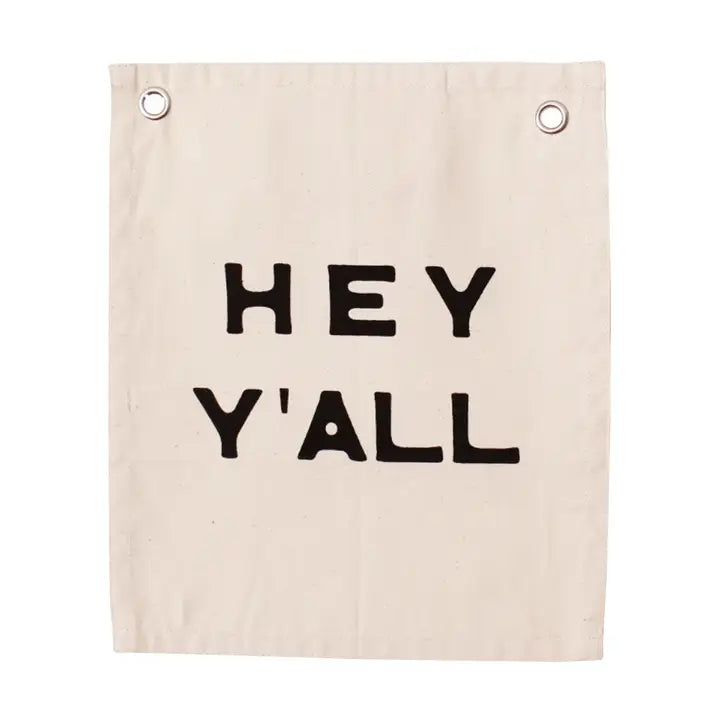 Imani and kids Hey Y'all Mini Canvas Banner