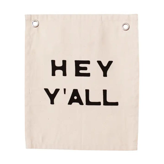 Imani and kids Hey Y'all Mini Canvas Banner