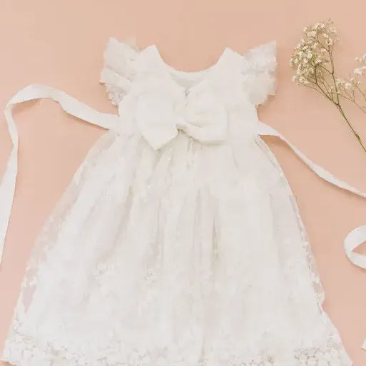 Miriia Eva Jane Dress Baby Girl White Christening Baptism Dress