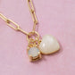 Fame Opal and Stone Heart Chain Necklace