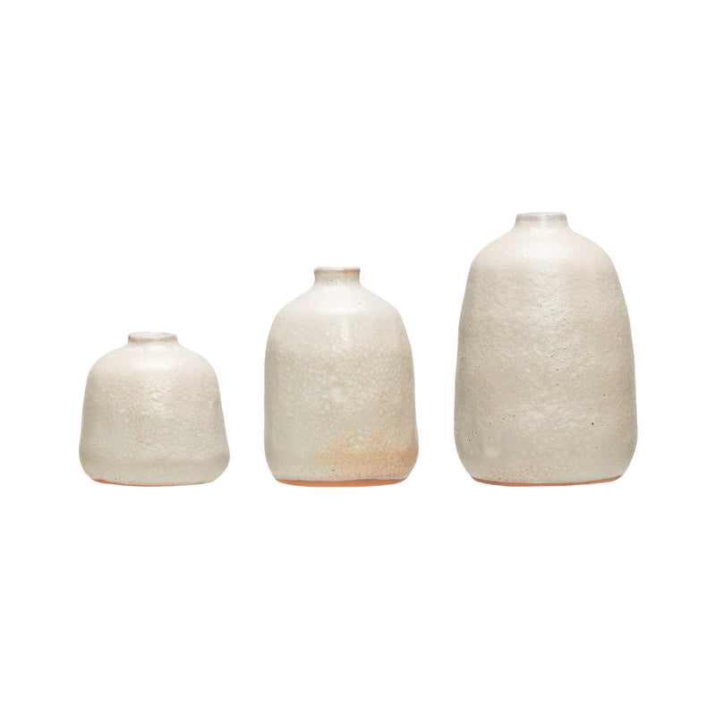 Creative Co-op Terracotta Vases - Grey Sand Finish