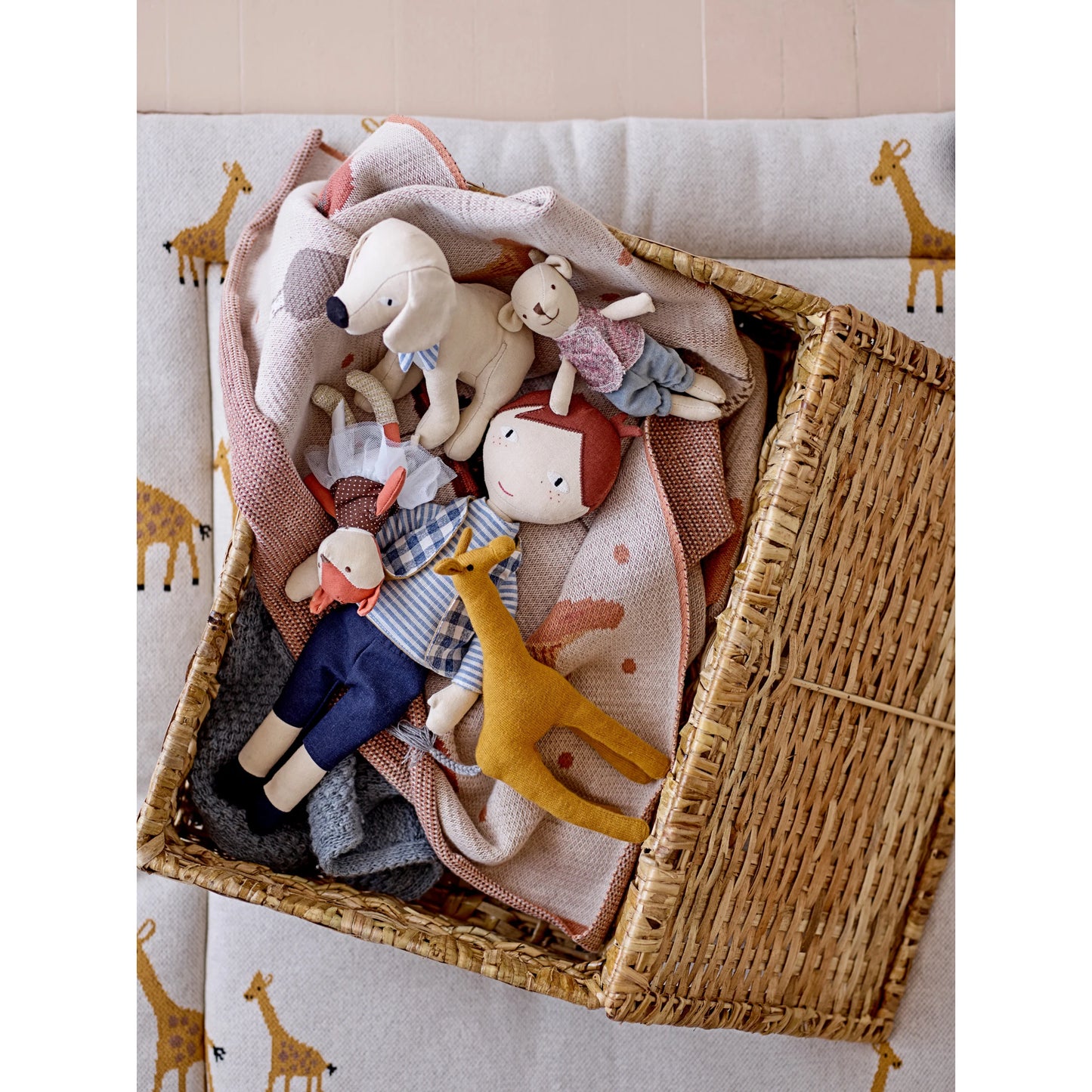 Creative Co-op Cotton Linen Mini Animal Doll