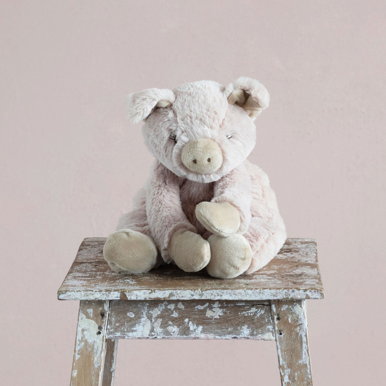 Creative Co-op Plush Pig - Pink