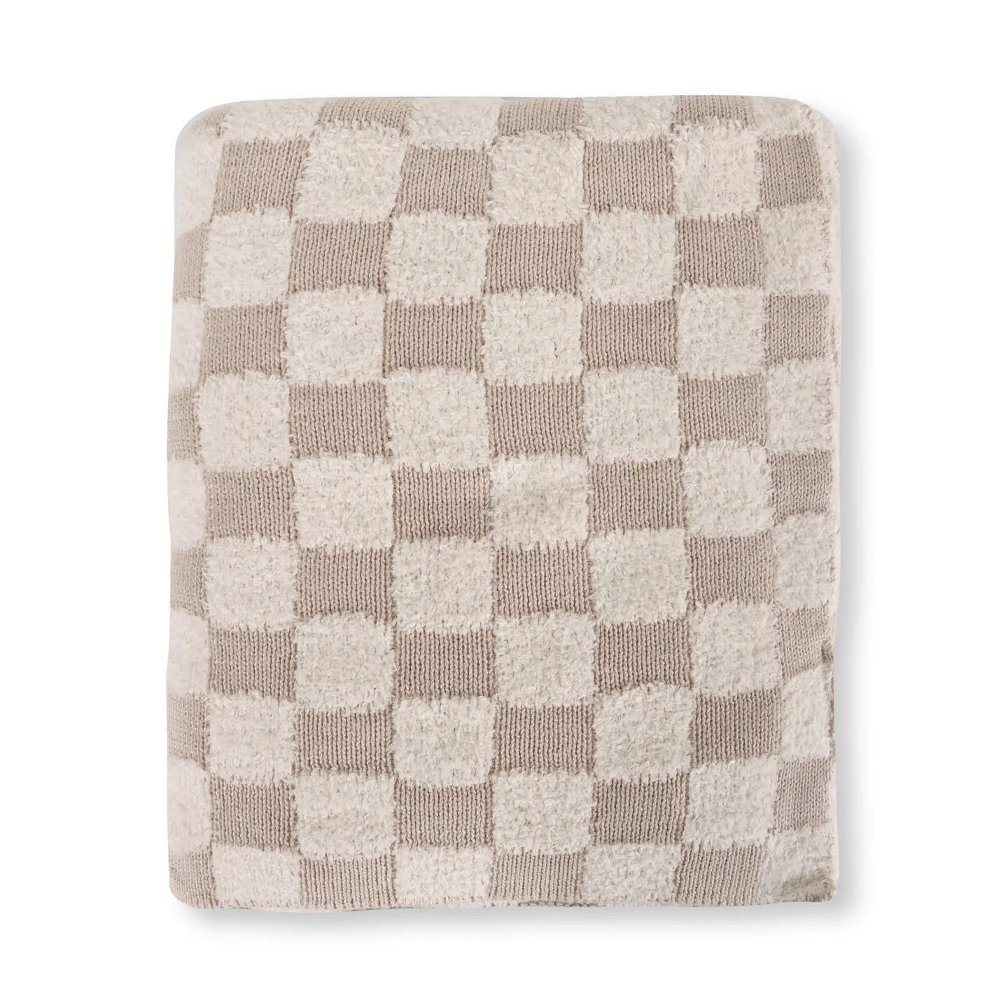 Viverano Organics Checkered - Terry Knit Sweater Knit Baby Blanket