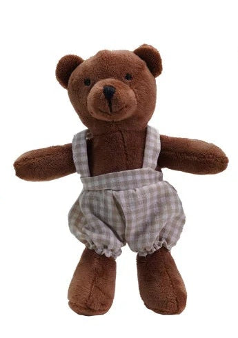 Creative Co op Plush Animal in Overalls