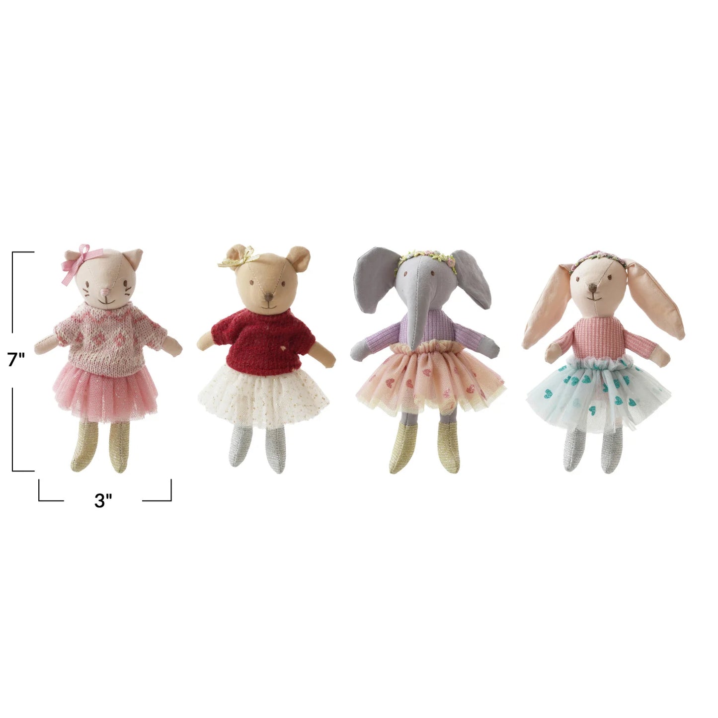 Creative Co op Plush Tutu Animal