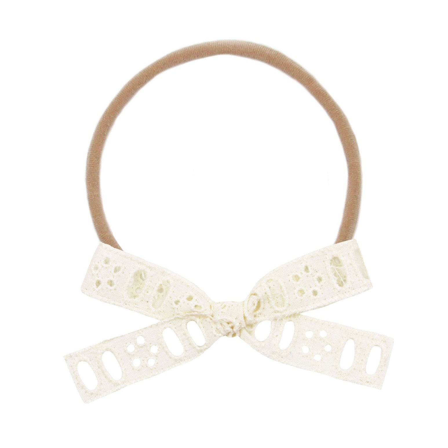 Lou Lou and Company Lace Bow Headband - Cream Eyelet
