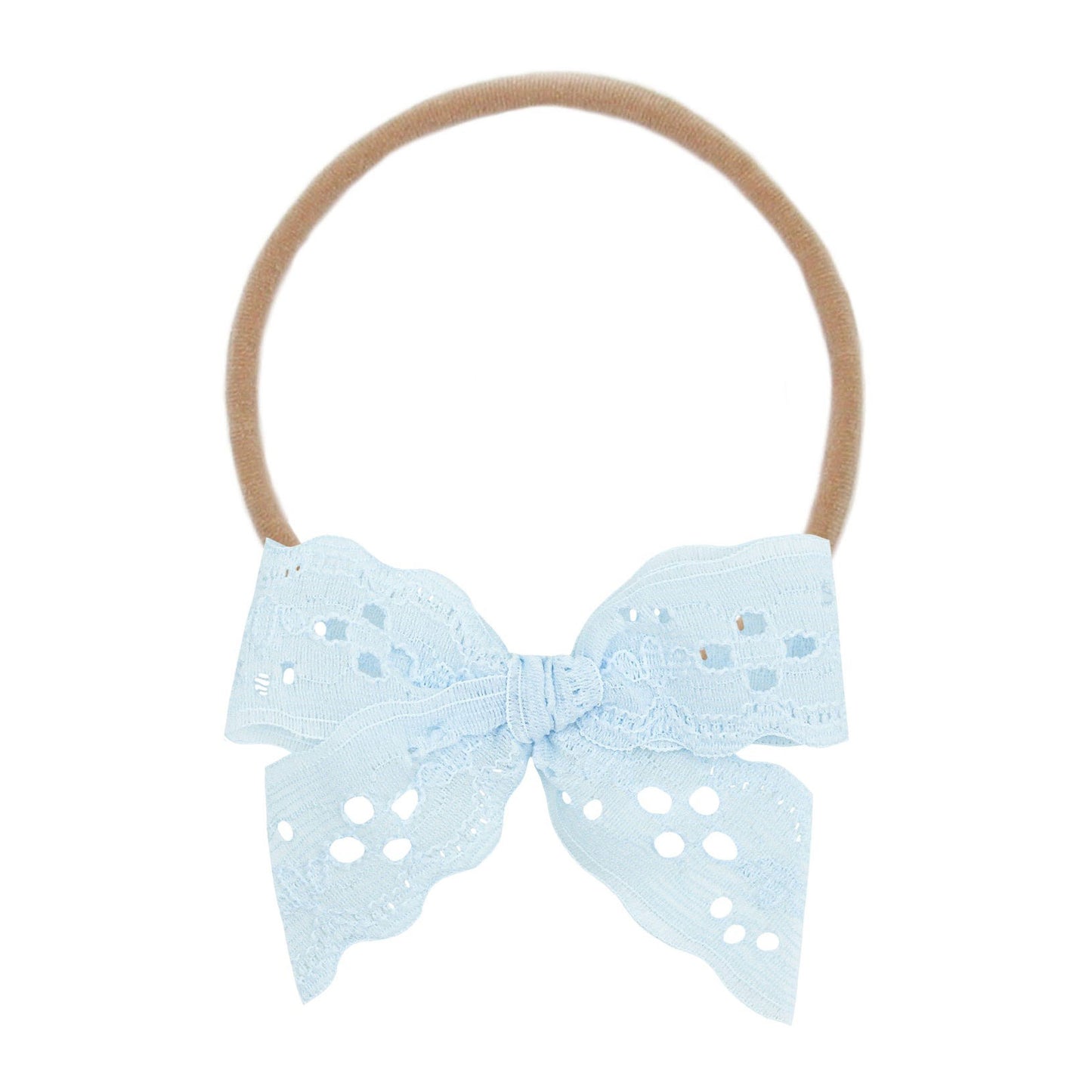 Lou Lou and Company Lace Bow Headband - Baby Blue Eyelet