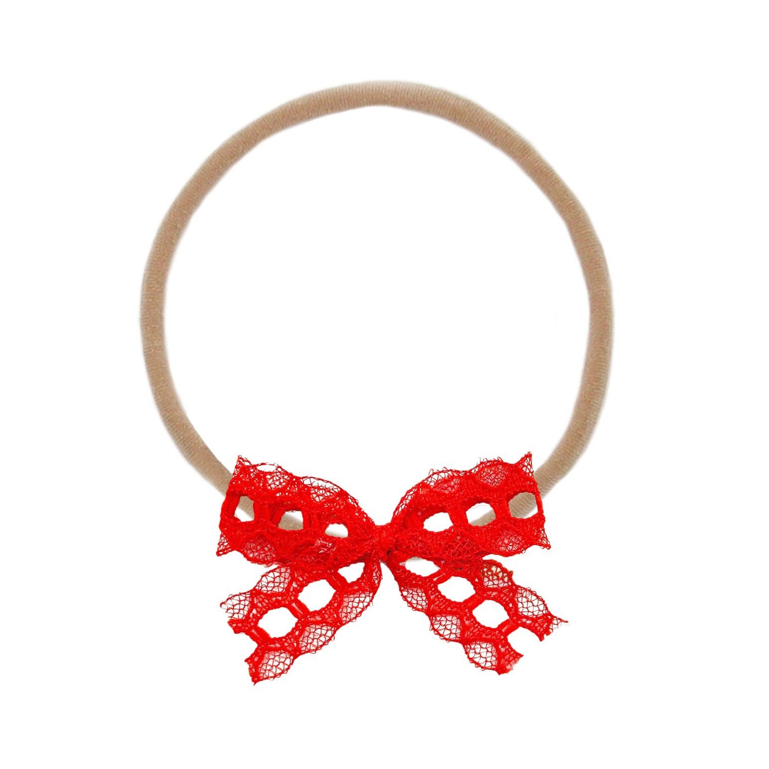 Lou Lou and Company Lace Bow Headband - Mini - Red