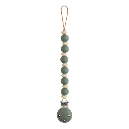 Mushie Silicone Pacifier Clip - Luna - Dried Thyme