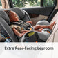 Baby rides rear facing in Chicco OneFit ClearTex All-In-One Car Seat - Drift
