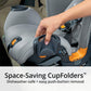 Mom retracts cupholder of Chicco OneFit ClearTex All-In-One Car Seat - Drift