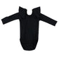 Kyte BABY Ribbed Long Sleeve Ruffle Leotard - Midnight