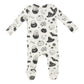 Angel Dear Bamboo 2 Way Zipper Footie - Black and White Halloween - Ivory