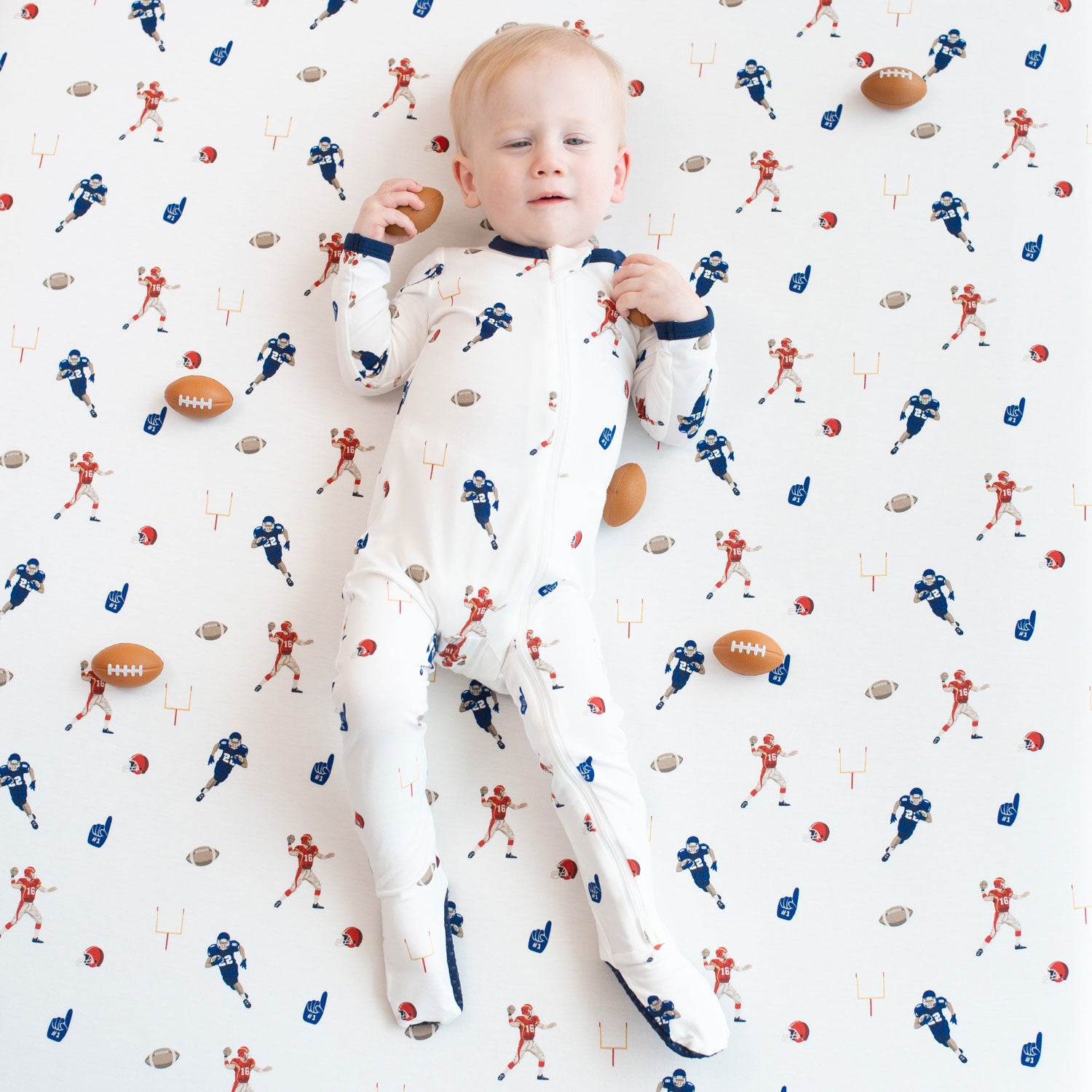 Kyte Baby Zippered Footie - Football