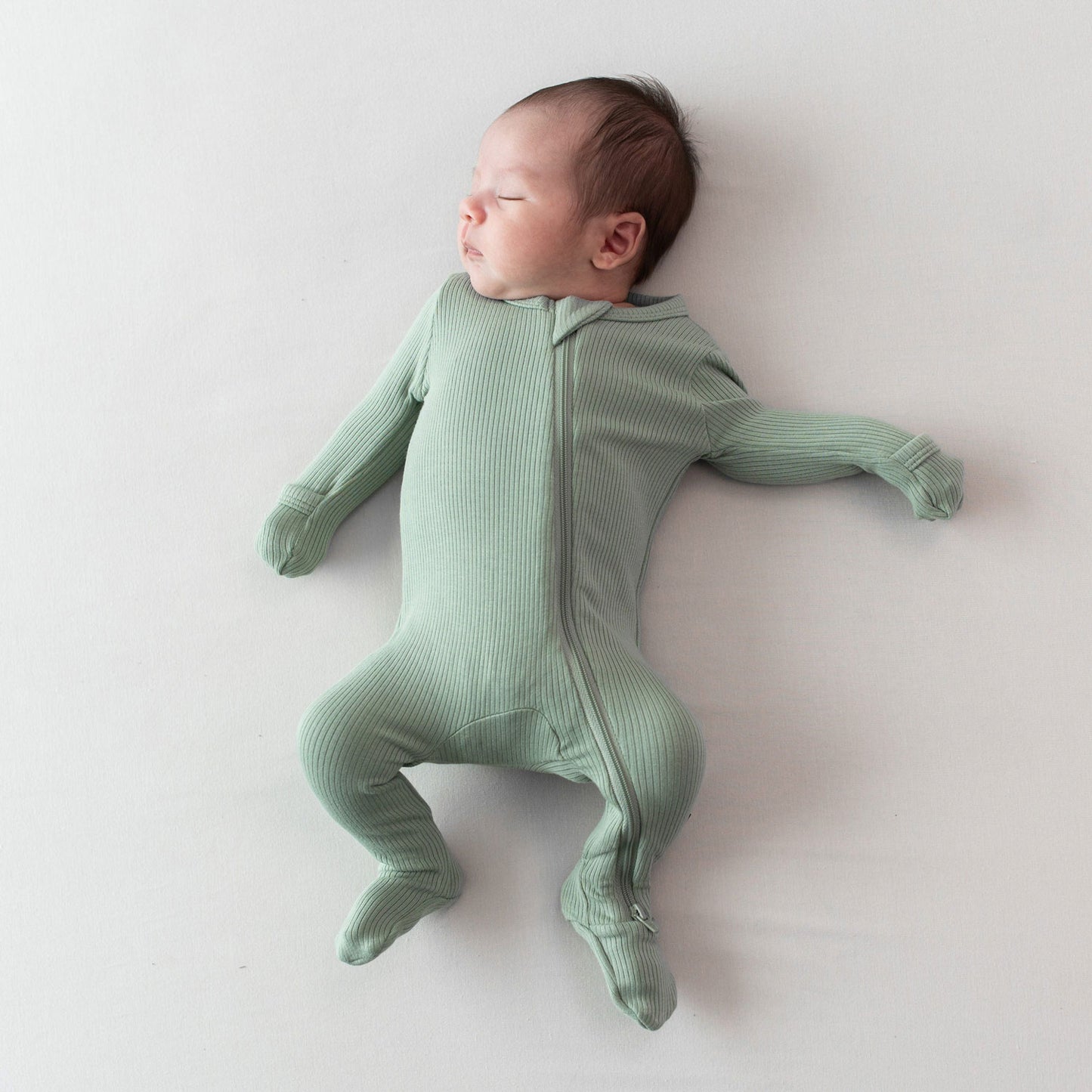 Kyte Baby Ribbed Footie - Thyme