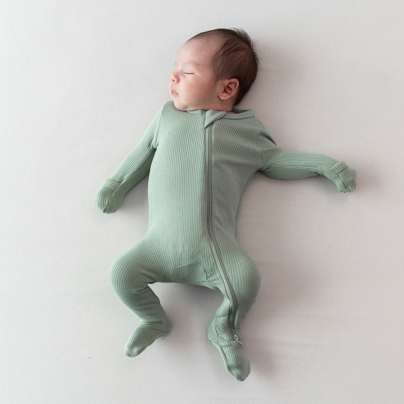 Kyte Baby Ribbed Footie - Thyme