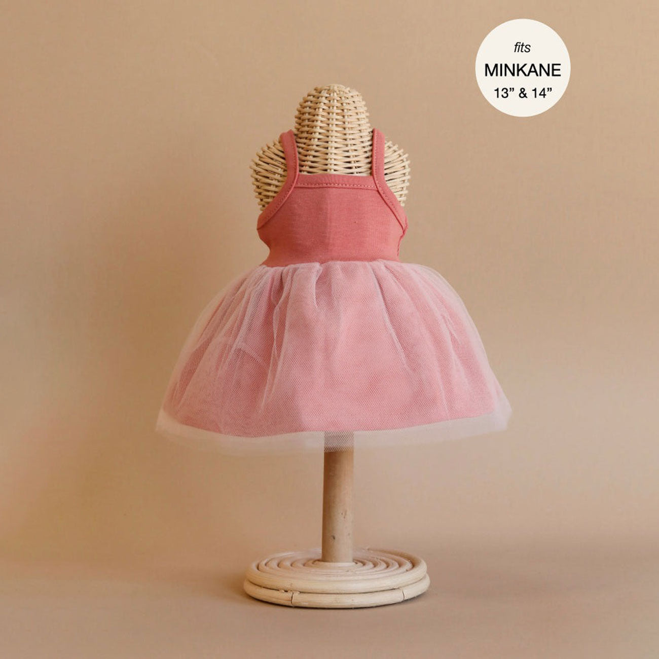 Minikane USA Rosella Tutu in Marsala Jersey and Bagatelle Pink Tulle
