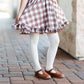 Little girl wearing Little Stocking Co Ribbed Knit Tights - Ivory