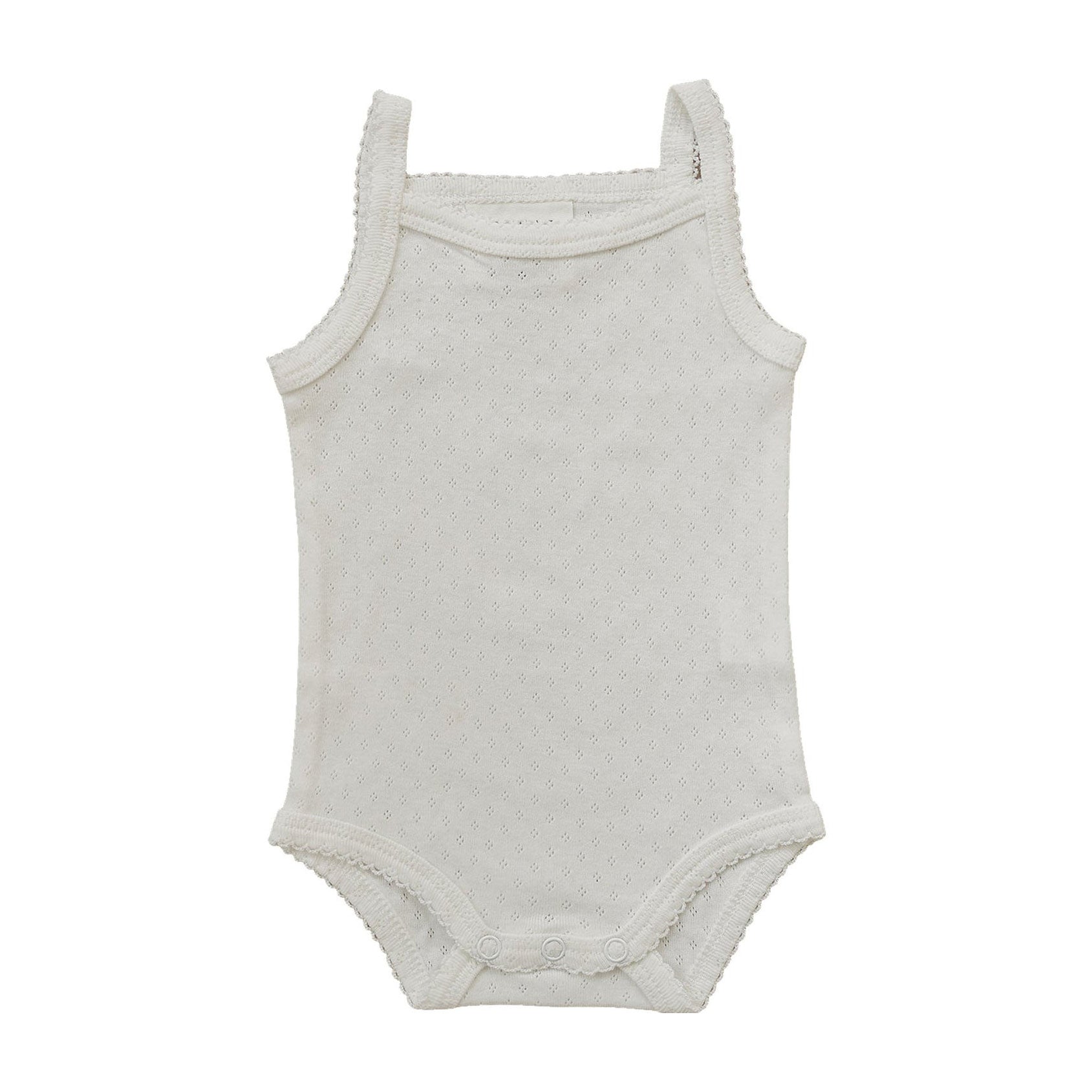 Mebie Baby White Pointelle Bodysuit