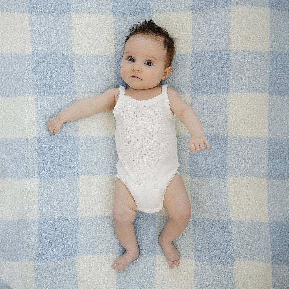 Mebie Baby White Pointelle Bodysuit