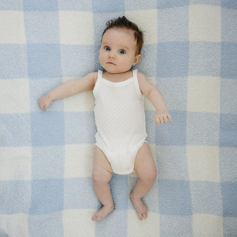 Mebie Baby White Pointelle Bodysuit