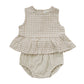 Mebie Baby Oatmeal Gingham Peplum Set