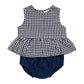 Mebie Baby Navy Gingham Peplum Set