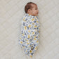 Mebie Baby Bunny Bamboo Stretch Swaddle Blanket - Dusty Blue