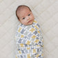 Mebie Baby Bunny Bamboo Stretch Swaddle Blanket - Dusty Blue