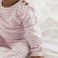 Burt's Bees Slub Stripe Bodysuit Set - Crocus