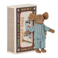 Maileg Big Brother Mouse in Matchbox - Blue Striped Pajama