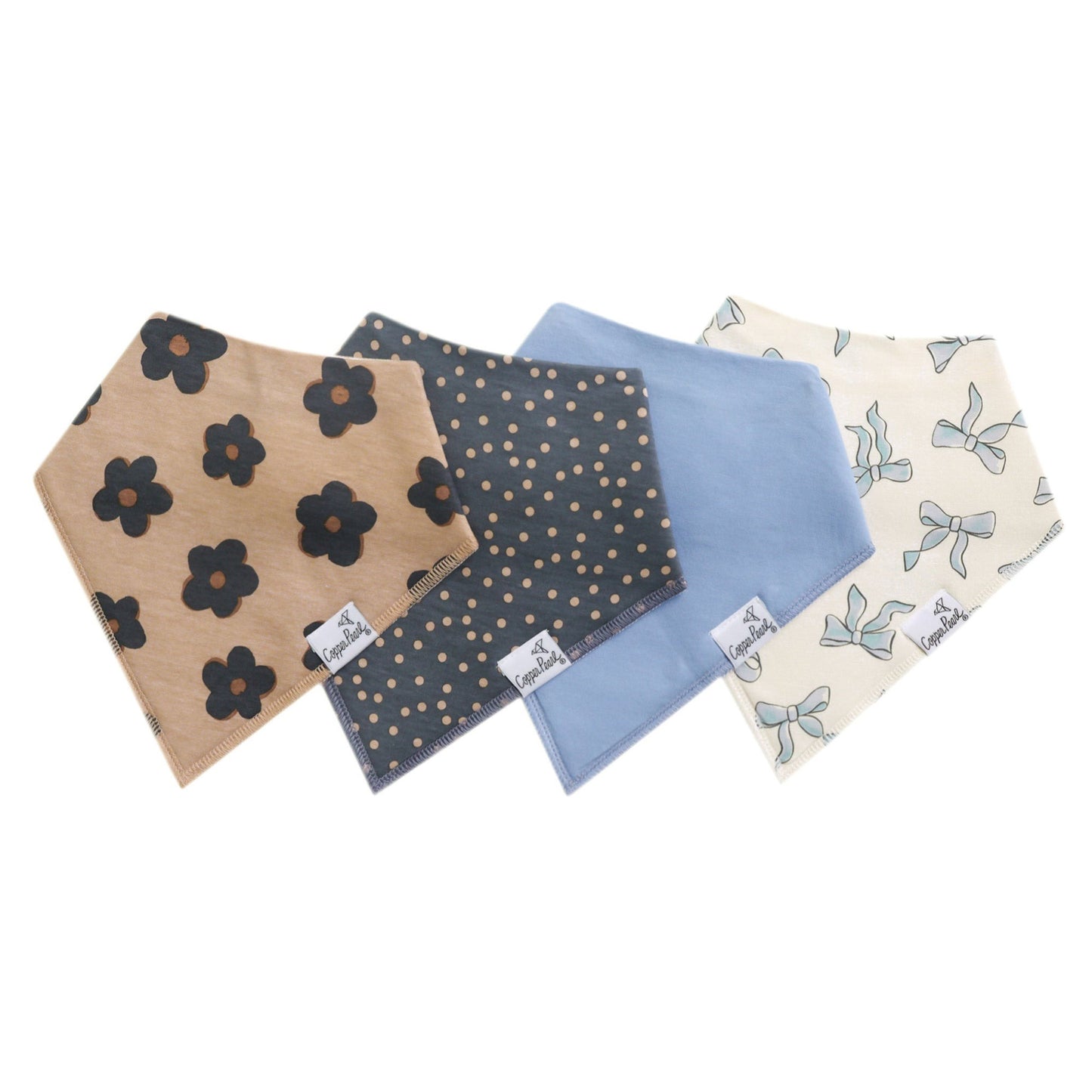 Copper Pearl Baby Bandana Bibs - Gemma in Tan