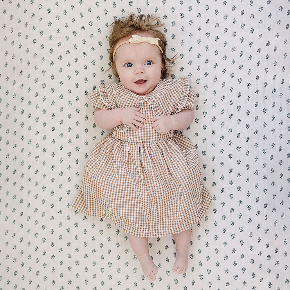 Mebie Baby Gingham Peter Pan Collar Dress