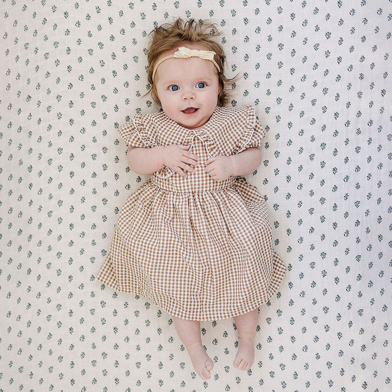 Mebie Baby Gingham Peter Pan Collar Dress