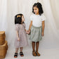 Mebie Baby Gingham Peter Pan Collar Dress and Mebie Baby White Pointelle Tee