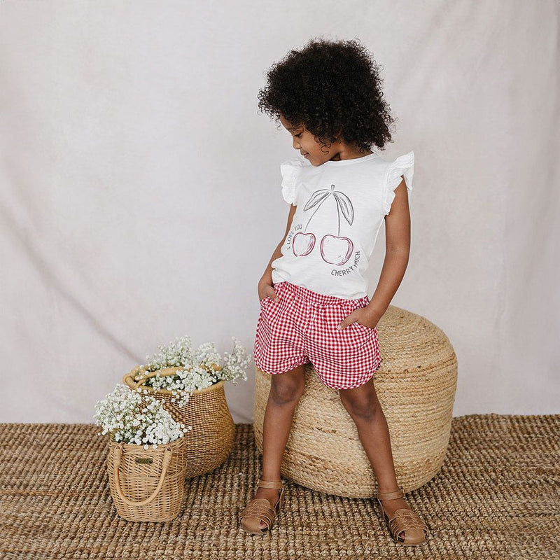 Mebie Baby Cherry Ruffle Tee