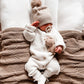 Luna and Luca Classic Purl Knit Jumpsuit - White